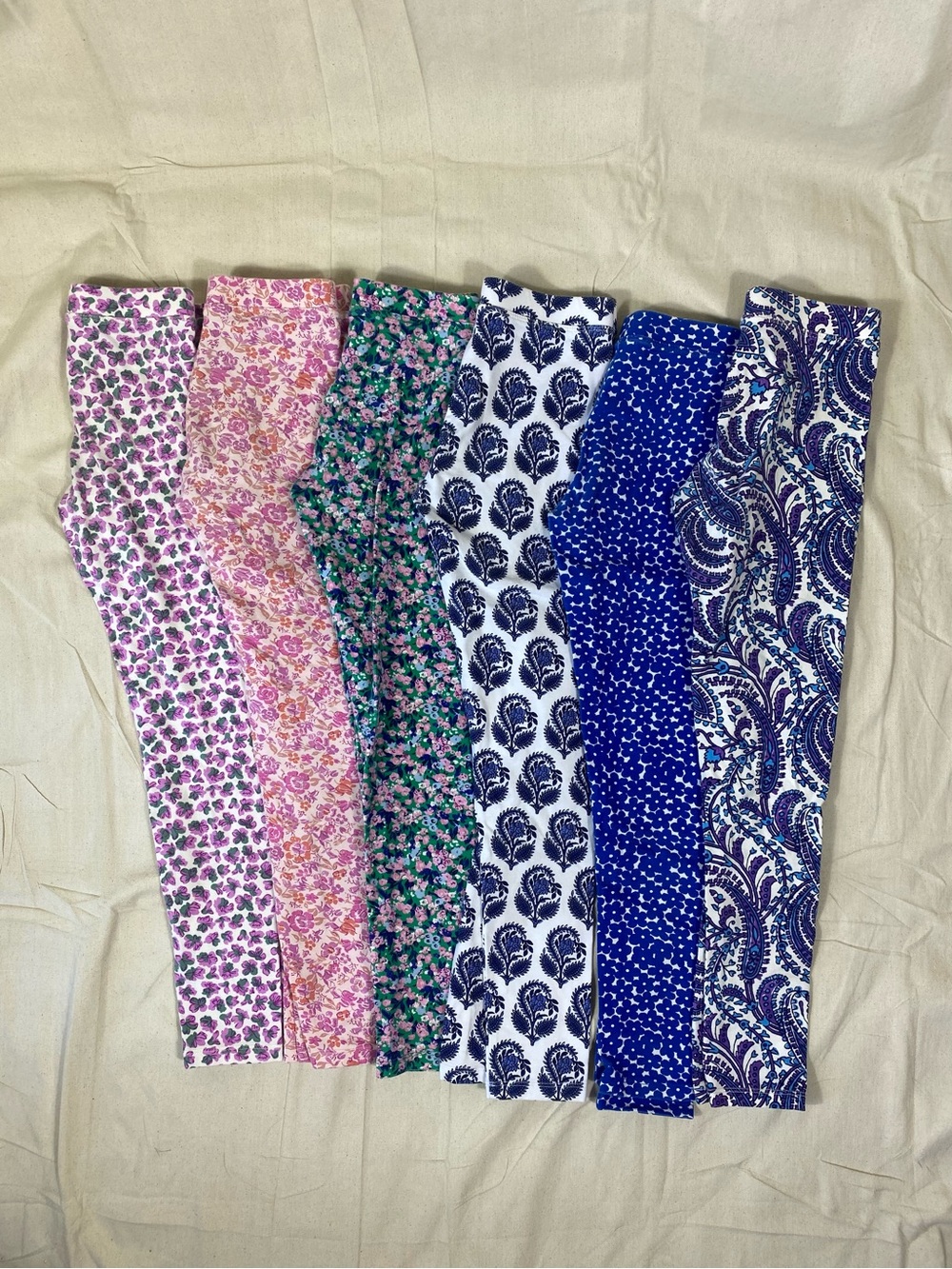 Girls Bundle Of 6 Crewcuts Floral and Paisley Leggings